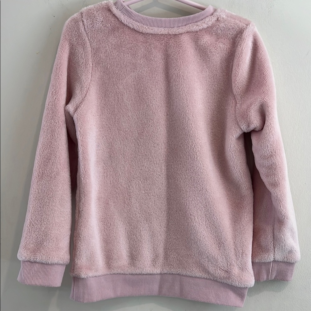 H&M Girls Pink Sequin Butterfly Kids Sweatshirt Size 4-6 - Picture 5 of 7
